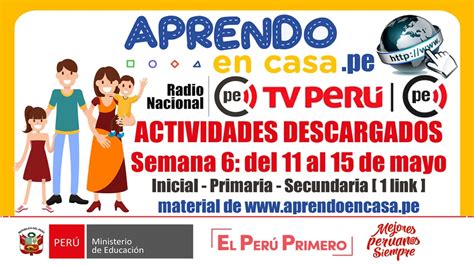 APRENDER EN CASA SEMANA 6 Actividades Descargadas En Un Solo