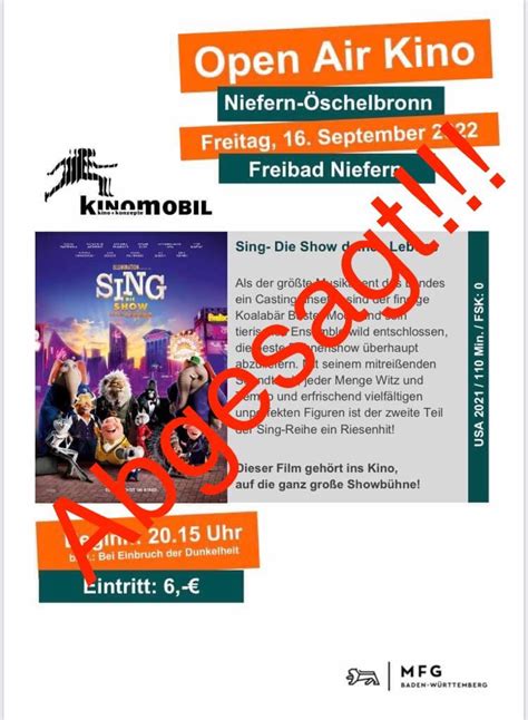 Open Air Kino Abgesagt Enz Zone Jugendhaus Niefern Öschelbronn