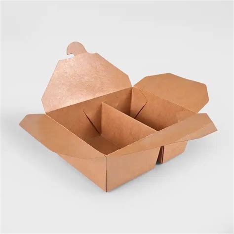 Kraft Takeaway Food Boxes Food Packaging Multi Compartment Kraft Paper