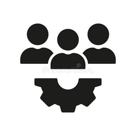 Project Management Silhouette Icon Leader Works Person With Gear