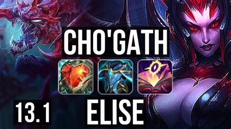 CHO GATH Vs ELISE JNG Rank 5 Cho 6 2 13 900 Games KR Master