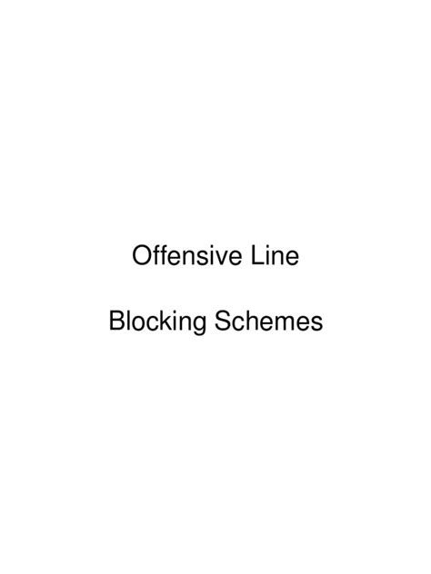 Offensive Line Blocking Schemes