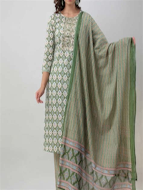 Buy KASHEEDA Ethnic Motifs Printed Sequinned Kurta With Trousers With