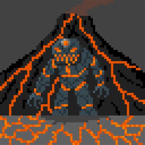 Pixilart Lava Golem By Gqqmba