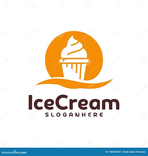 Vector Del Logotipo Del Helado Diseño Del Emblema Del Helado Plantilla