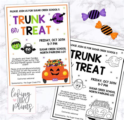 Trunk Or Treat Flyer Editable Trunk Or Treat Flyer Trunk Or Etsy