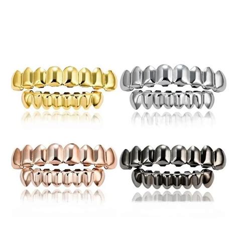 Neue Z Hne Grillz Oben Unten Karat Gold Silbrig Farbe Grills Dental