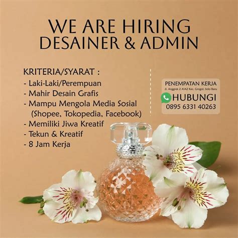 Lowongan Kerja September Admin Desainer Online Shop Di Solo Baru