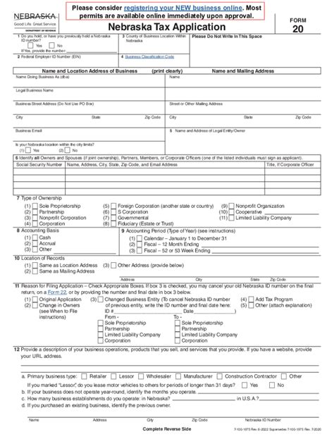 2022 2024 Form Ne Dor 20 Fill Online Printable Fillable Blank Worksheets Library