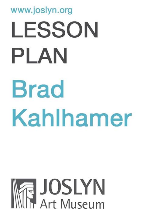 Brad Kahlhamer Lesson Plan Created By Joslyn Art Museum