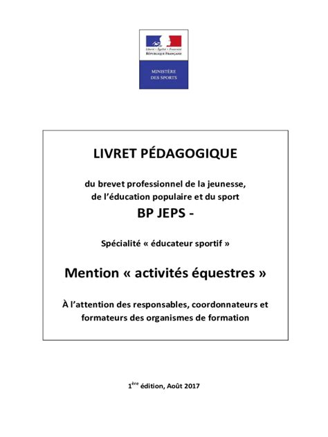 Remplissable En Ligne RNCP28573 BPJEPS Brevet Professionnel De La