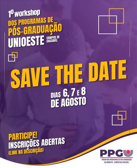 Inscrições para o 1º Workshop dos Programas de Pós Graduação da