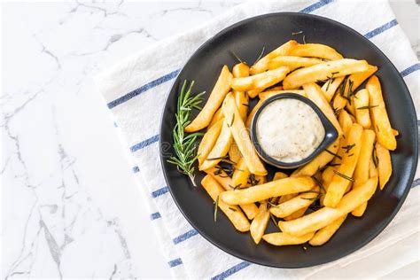 French fries with sauce stock photo. Image of lunch - 119082266