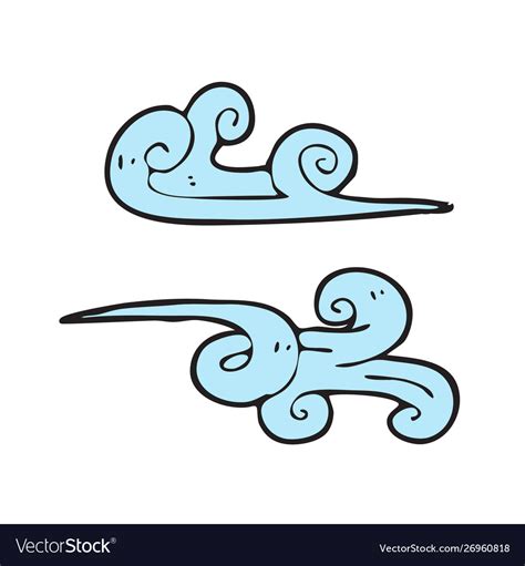 digitally drawn wind design hand drawing style vector image