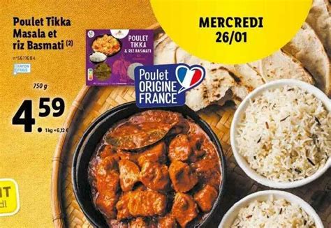 Promo Poulet Tikka Masala Et Riz Basmati Chez Lidl