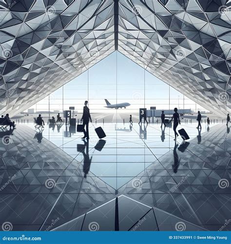 Minimalist Futuristic Architectural Image in the International Airport