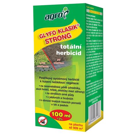 POSTŘIKY PROTI PLEVELŮM AGRO Glyfo Klasik STRONG 100 ml Zafido e