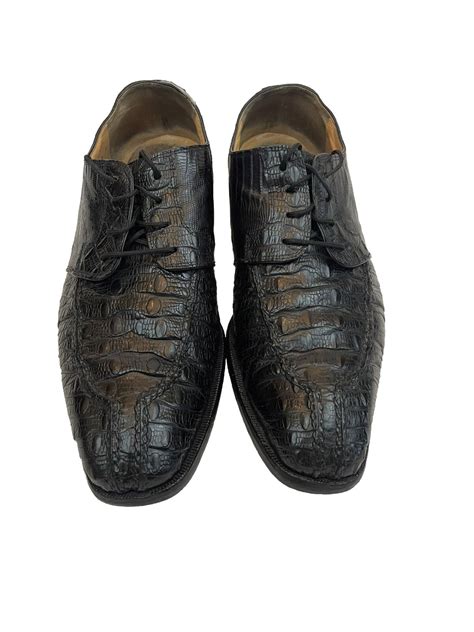 Mauri Mens Alligator Crocodile Shoes Black Size 105 Gem