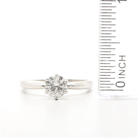 14k White Gold Diamond Solitaire Ring Ebth