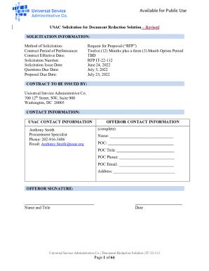 Fillable Online Request For Proposals Solicitation No Fax