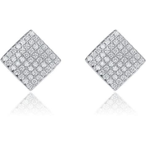 Collette Z Sterling Silver Cubic Zirconia Square Shape Earrings