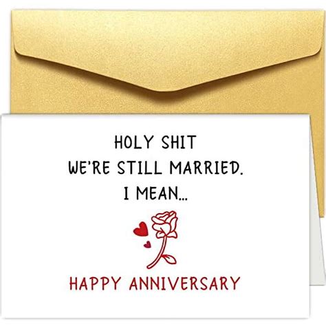 Chenive Snarky Anniversary Card For Him Her Hilarious Happy Anniversary Card For Husband Wife