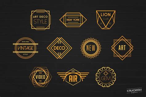 Art Deco Badges Logos By Krukowski Graphics On Creativemarket Art