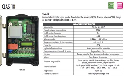 Cuadro Control CLAS 10 CLEMSA básico Uso Residencial