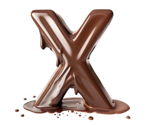 Premium Photo Melting Chocolate Alphabet Letter X Cutout On White