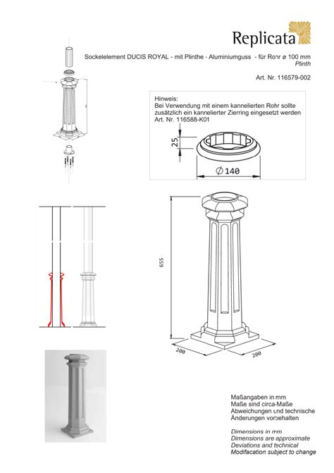 Sockelelement Ducis Royal Mit Plinthe Aluminiumguss F R Rohr Mm
