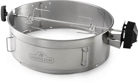 napoleon  heavy duty rotisserie  charcoal kettle bbq