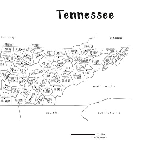 Tennessee Map Art Printable Tennessee County Map Tn Tennessee State