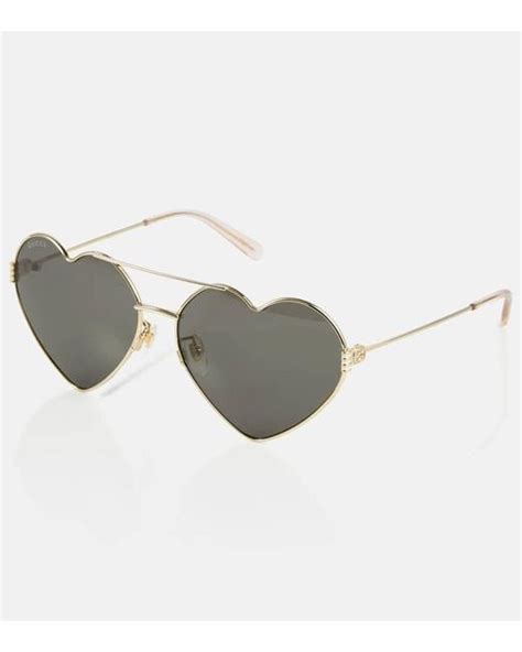 Gucci Heart Shaped Sunglasses In Gray Lyst