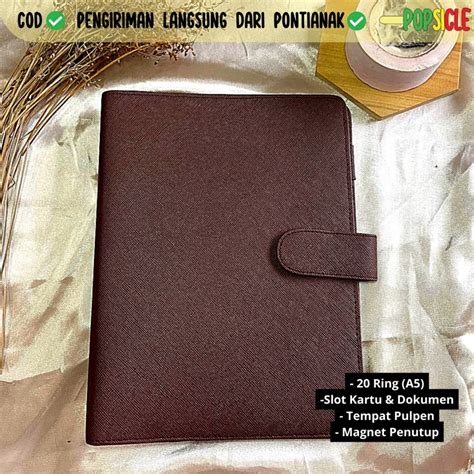 Jual Binder A5 Polos Flashee 20 Ring Coklat Tua Binder A5 Murah Agenda