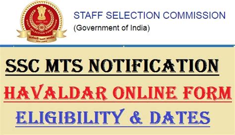 Ssc Mts Recruitment Notification 2023 Eligibility Online Form