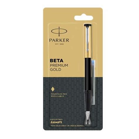 Parker Beta Premium Fp Ct Fountain Pen With Free Ink Cart Gold At