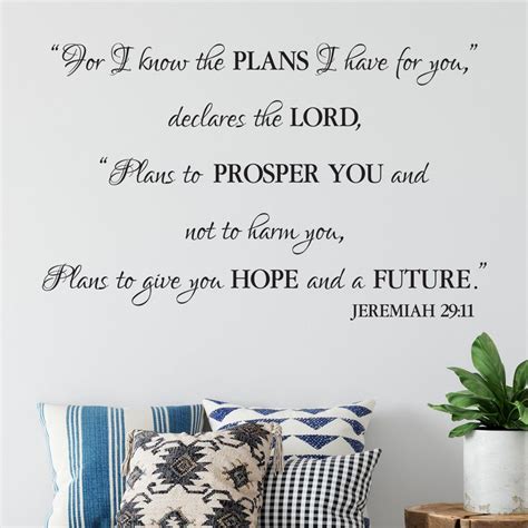 Jeremiah 29v11 Vinyl Wall Decal 32 For I Know The Plans I Have For You