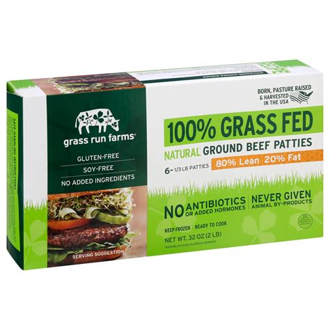 Grass Run Farms Natural Ground Beef Patties 80 Lean Shop Beef And Veal At H E B