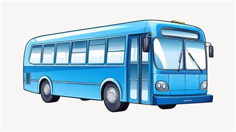 Premium Vector | Blue cartoon school bus illustration