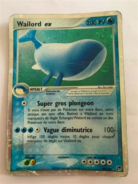 CARTE POKEMON WAILORD Ex 200PV 100 100 Holographique Francaise 2004