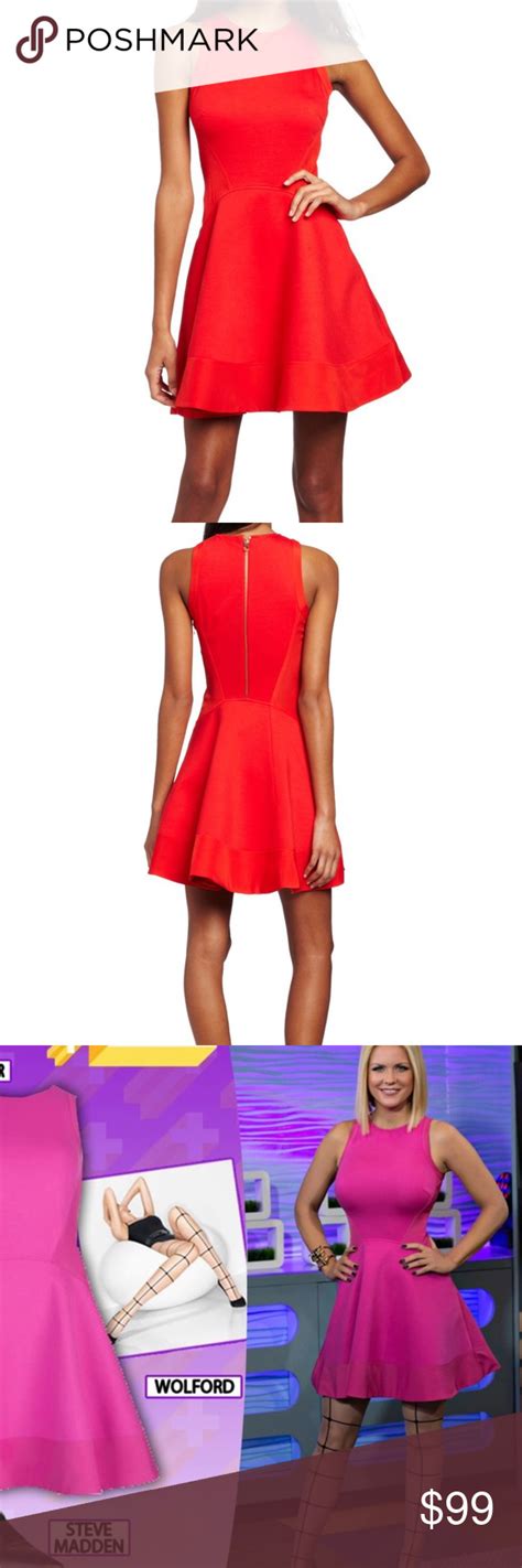 Ted Baker Red Hearn Fit And Flare Contrast Dress Contrast Dress