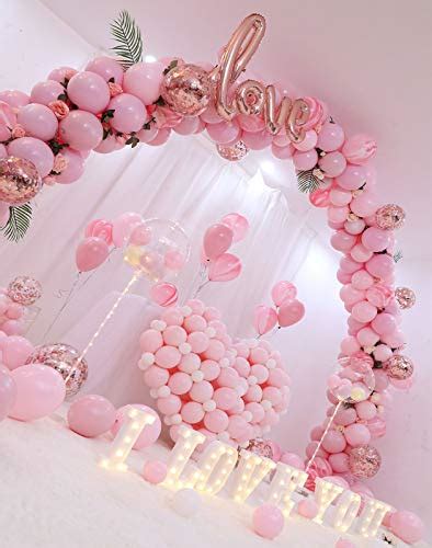 POMNUG Kit de 117 guirlandes de ballons roses et dorés ballons