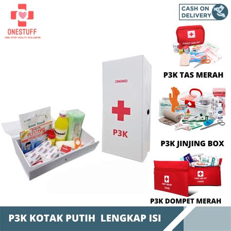 Jual Kotak P3k Putih Lengkap Isi 1 Set Perlengkapan Alat Medis