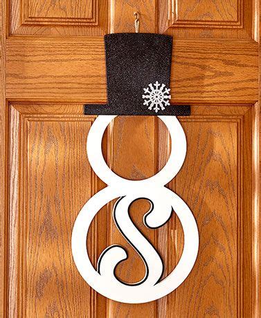 Monogram Snowman Door Hangers Snowman Door Hanging Letters Door Hangers