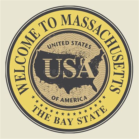 Grunge Rubber Stamp With Text Welcome To Massachusetts Stock Vector Illustration Of Flag