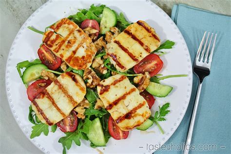 Grilled Halloumi Salad Low Carb Vegetarian