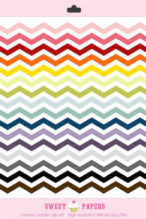 Chevron Zig Zag Border Clip Art Set Personal and by sweetpapers