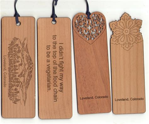 Laser Engraved Cherry Wood Custom Bookmarks By Lasercrafters