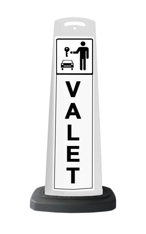 Valet White Vertical Panel With Reflective Sign P