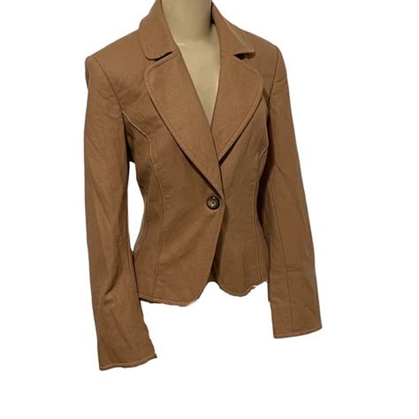 Harve Benard Jackets And Coats 52 Harve Benard By Benard Holtzman Wool Tan One Button Blazer M